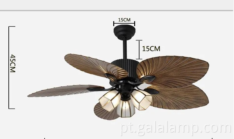 Lustre de fãs de inspiração de inspiração vintage para espaços chiques